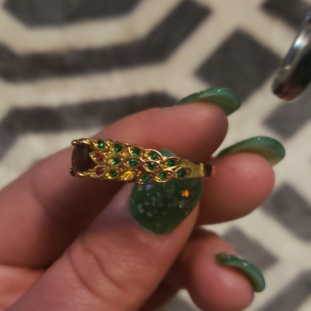 Ruby and emerald ring - Picture 8 of 8